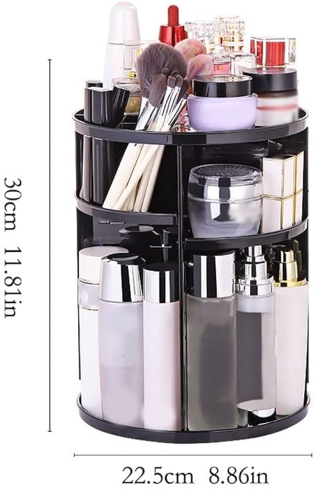 Organizador de Maquillaje Giratorio 360°: Tu Tocador Perfecto y Ordenado