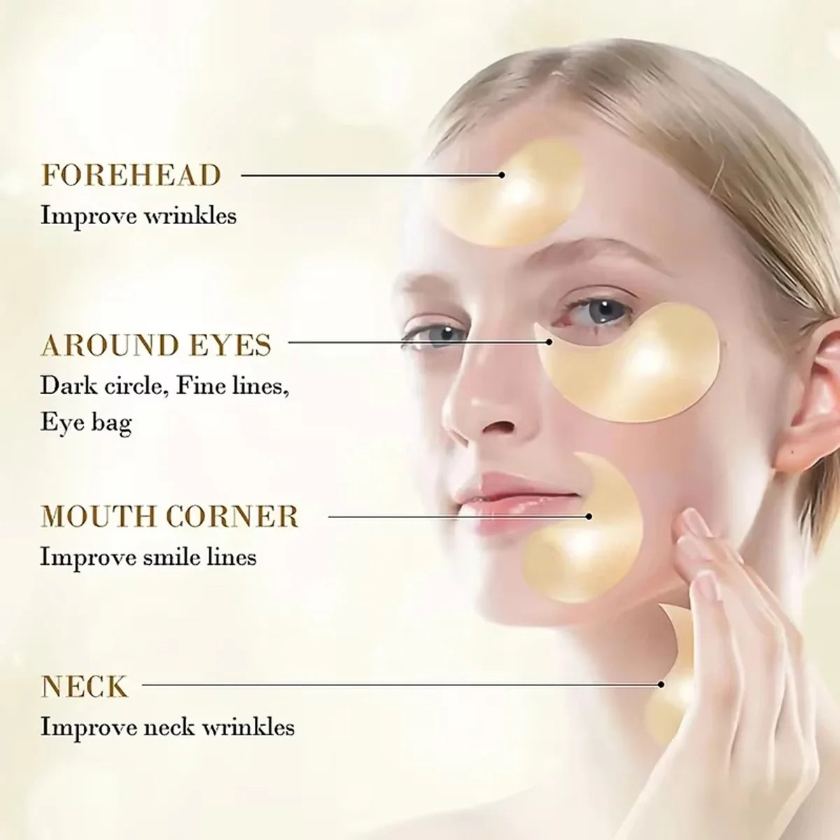The Perk: 24K Gold & Hyaluronic Revitalizing Eye Mask 60pcs